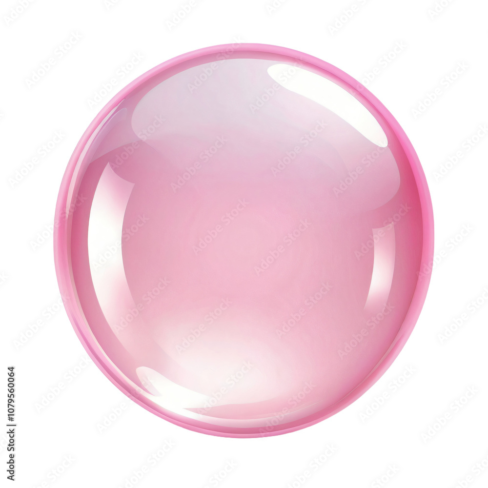 Shiny pink bubble on transparent background Shiny pink bubble on transparent background