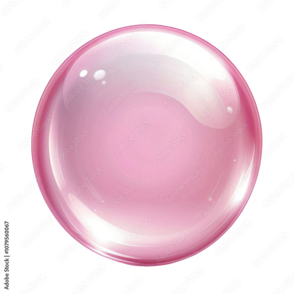 Obraz premium Shiny pink bubble on transparent background