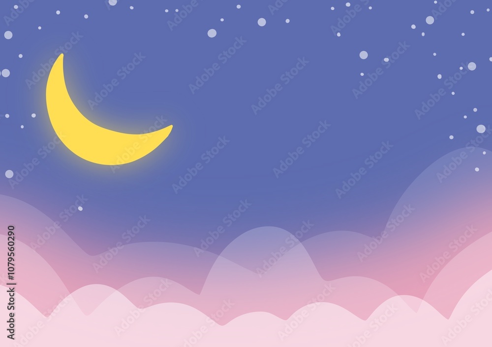Fototapeta premium night sky with moon