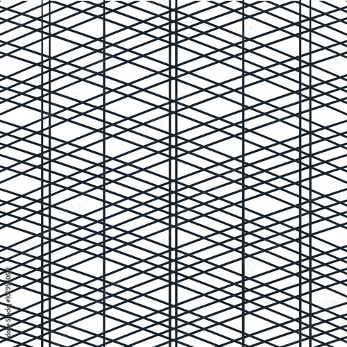 Vertical and diagonal lines create a texture, fence or lattice with symmetry.