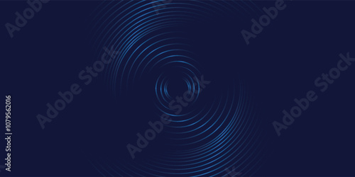 Abstract blue background with blue glowing diagonal geometric lines. Modern shiny blue rounded rectangle lines pattern. Minimalist graphic design. Futuristic technology concept