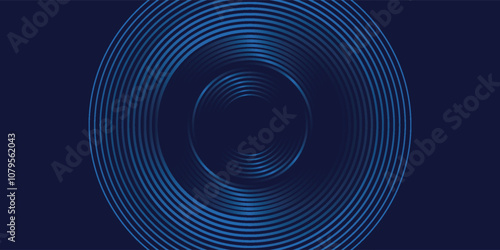 Abstract blue background with blue glowing diagonal geometric lines. Modern shiny blue rounded rectangle lines pattern. Minimalist graphic design. Futuristic technology concept