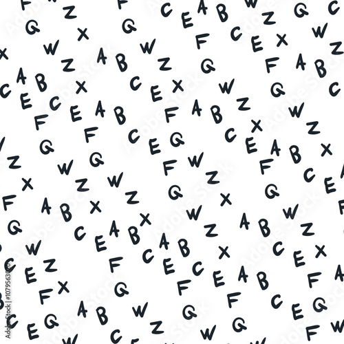 Illustrator Artwork with many letters of the English alphabet