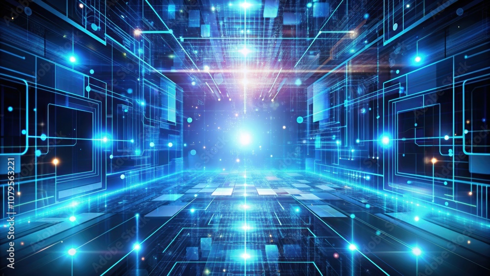 Obraz premium Abstract technology background with futuristic digital elements, digital, abstract, technology, background, futuristic