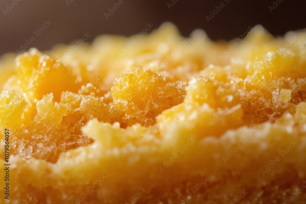 Close-up of a golden cake crumb. Close-up of a golden cake crumb.