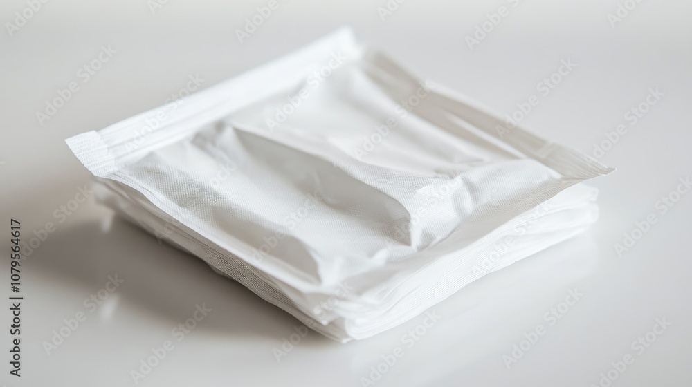 Isolated wet wipes packet on a white background Isolated wet wipes packet on a white background
