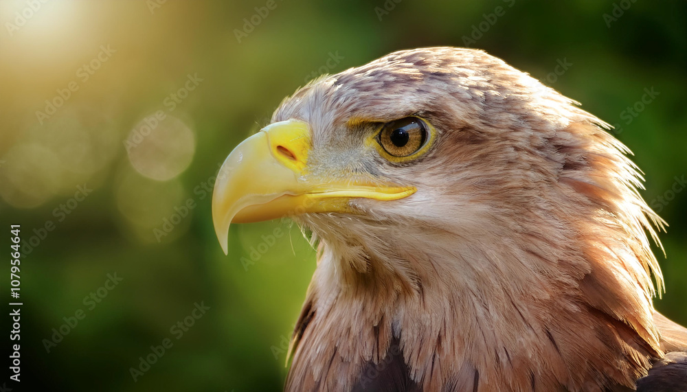 Eagle bird isolated with blur green bokeh background Eagle bird isolated with blur green bokeh background