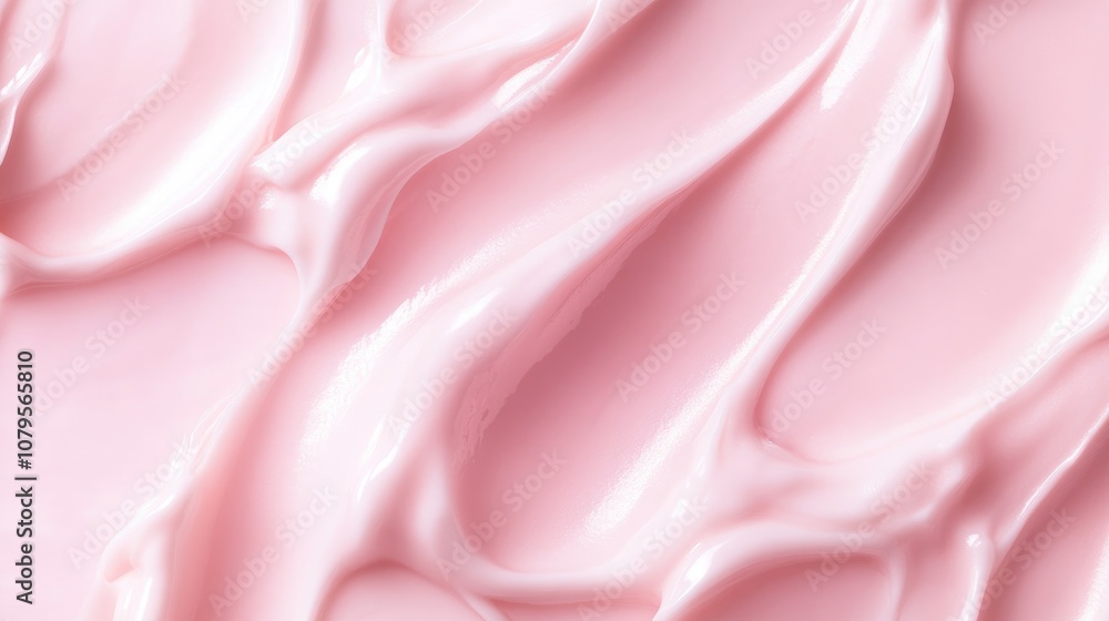 Soft pink cream moisturizer featuring a smooth wavy texture ideal for facial skincare routines Soft pink cream moisturizer featuring a smooth wavy texture ideal for facial skincare routines
