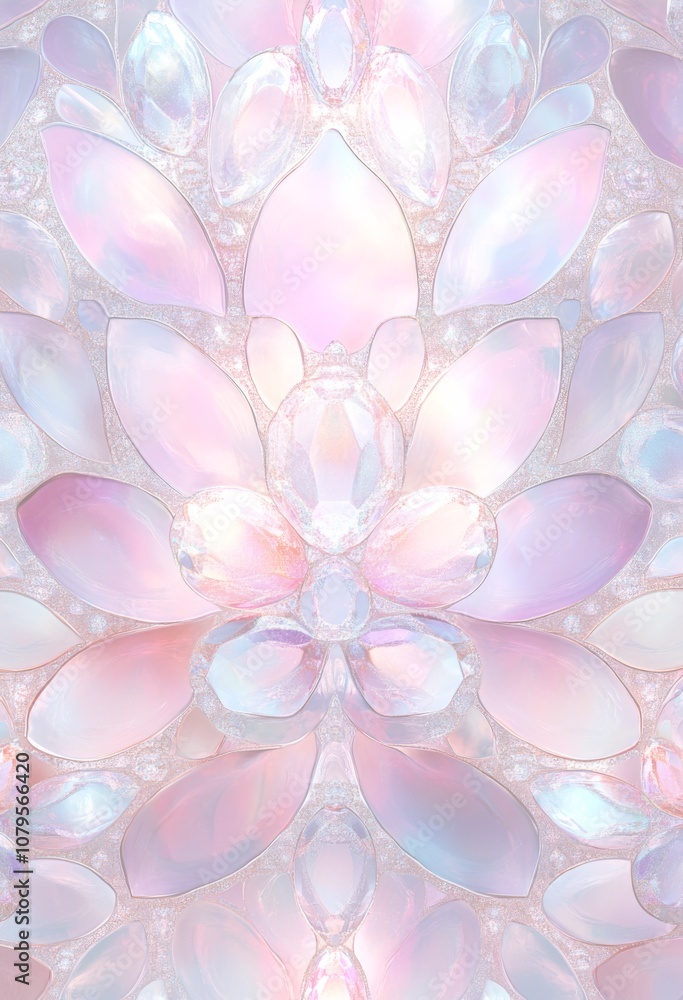 Fototapeta premium ピンクとモーブの虹色クリスタルの背景