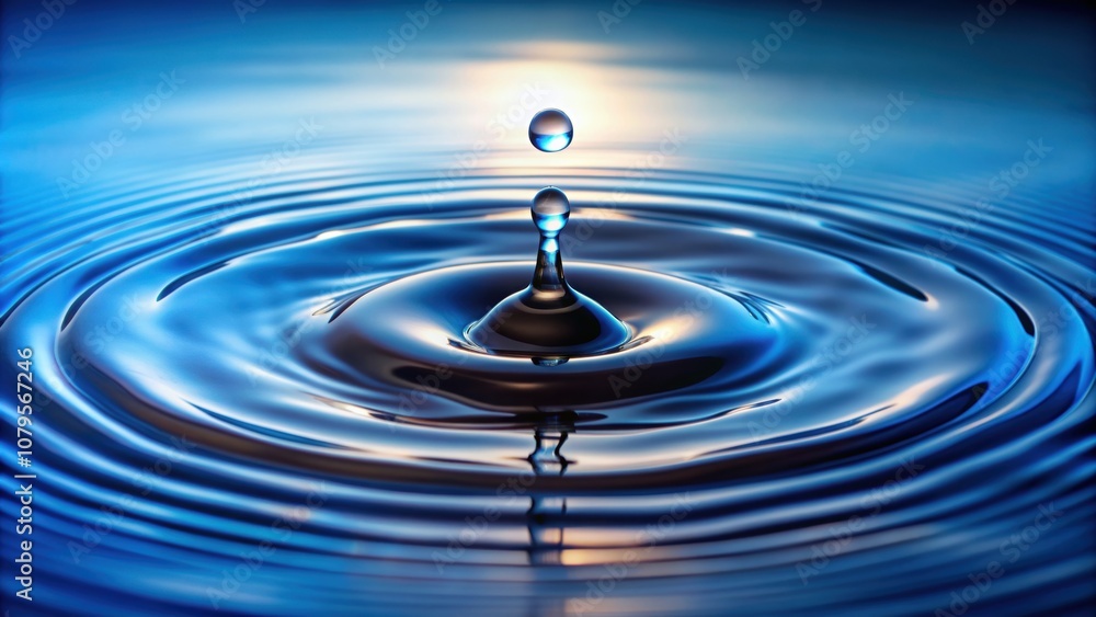 Water drop creating ripples in a serene water surface , nature, droplet, splash, liquid, aqua, clean, purity Water drop creating ripples in a serene water surface , nature, droplet, splash, liquid, aqua, clean, purity