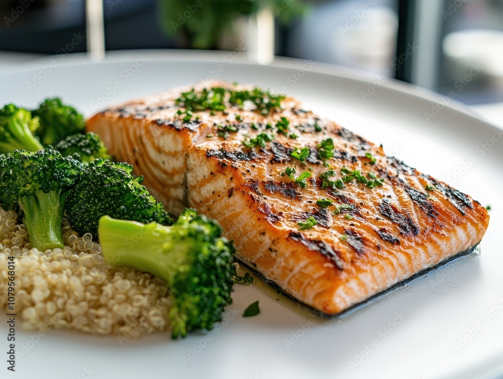 Grilled Salmon with Quinoa and Broccoli - Healthy and Delicious Meal Grilled Salmon with Quinoa and Broccoli - Healthy and Delicious Meal