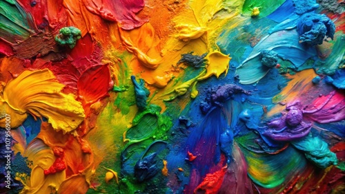 Wallpaper Mural Colorful vibrant oil paint texture background, multicolor, oil paint, vibrant, texture, abstract, background, artistic Torontodigital.ca