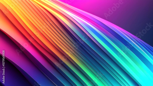 ネオンカラーの波打つアブストラクト背景壁紙