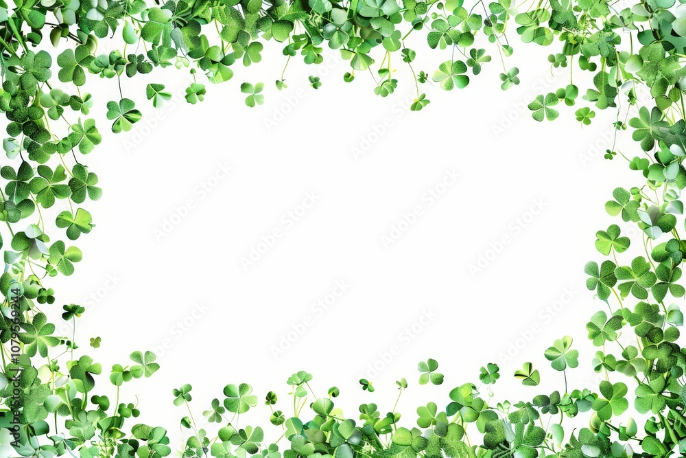 Clover Frame for St. Patrick's Day Isolated On White Clover Frame for St. Patrick's Day Isolated On White