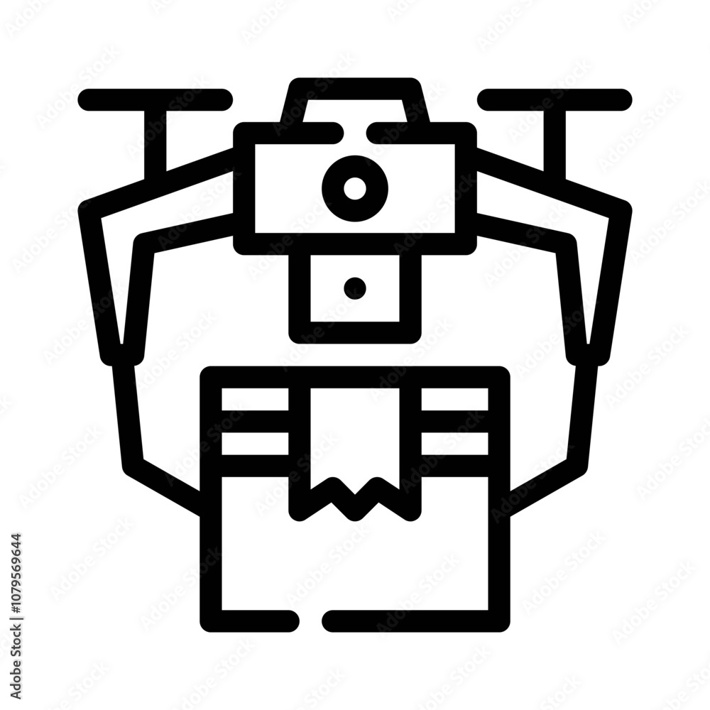 drone delivery line icon drone delivery line icon