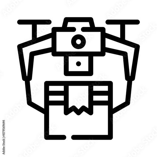 drone delivery line icon