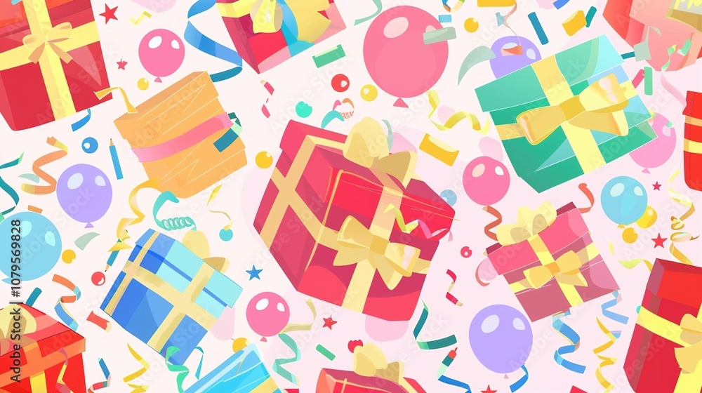 Capture the Joy of Gifting with a Fun Birthday Presents Background! Capture the Joy of Gifting with a Fun Birthday Presents Background!