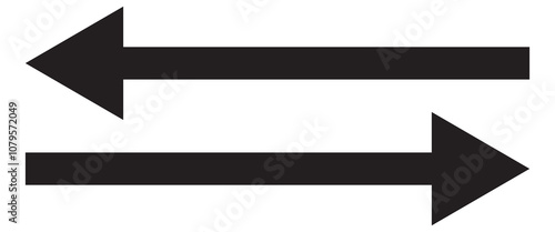 Black long dual arrow icon vector. Simple dual arrow icon vector. Dual arrow vector for app and UI design.