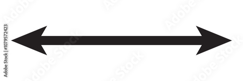 Black long dual arrow icon vector. Simple dual arrow icon vector. Dual arrow vector for app and UI design.