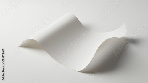 Curved Paper on a White Background