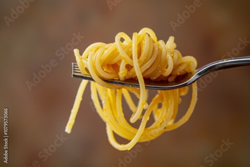 A Forkful of Golden Pasta photo