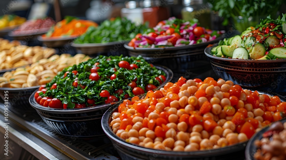 Fresh and Colorful Mediterranean Delicacies A Vibrant Display of Vegetables and Appetizers suitable for cookbooks, food blogs, and restaurant menus showcasing the essence of Mediterranean cuisine. Fresh and Colorful Mediterranean Delicacies A Vibrant Display of Vegetables and Appetizers suitable for cookbooks, food blogs, and restaurant menus showcasing the essence of Mediterranean cuisine.