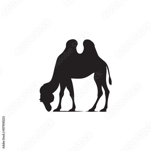 camel silhouettes, silhouette of a camel on a white background, silhouette set of camel vector illustration isolated on white, transparent background.