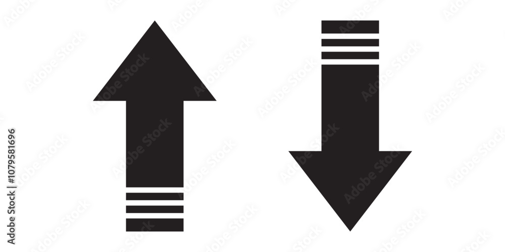 Up down arrow black icon. Forward backward front back sign. Above below under point pointer direction symbol. Lift elevator button vector clipart. Up down arrow black icon. Forward backward front back sign. Above below under point pointer direction symbol. Lift elevator button vector clipart.