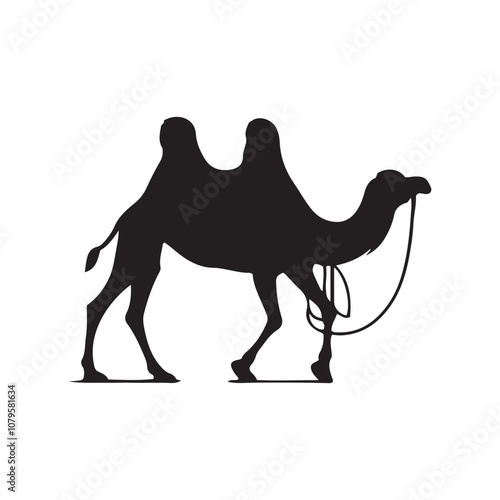 camel silhouettes, silhouette of a camel on a white background, silhouette set of camel vector illustration isolated on white, transparent background.