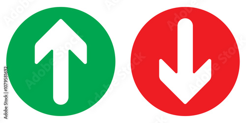 Up and down arrow flat style. Vector illustration icon isolated on white background.