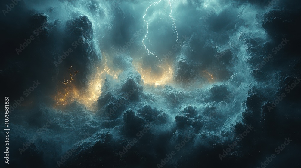 dark clouds and lightning weather forecast 3d rendering dark clouds and lightning weather forecast 3d rendering