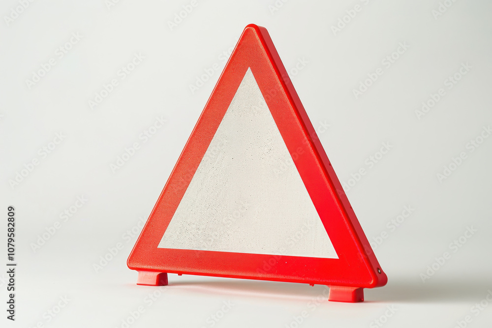 Red Warning Triangle Sign on White Background. Red Warning Triangle Sign on White Background.