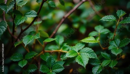 a close up of a plant with green leaves