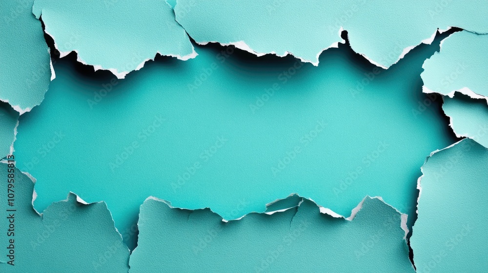 Turquoise torn paper background promotional concept discount banner design for special sales events Turquoise torn paper background promotional concept discount banner design for special sales events