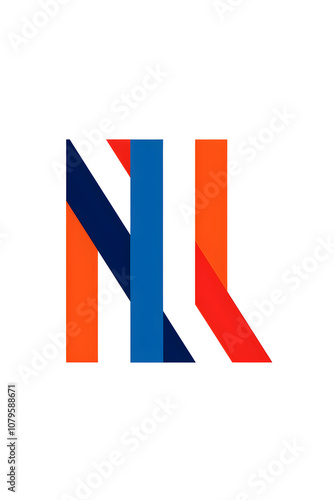 Bold and Vibrant Representation of Netherlands Abbreviation (NL) in the Colours of the Dutch Flag