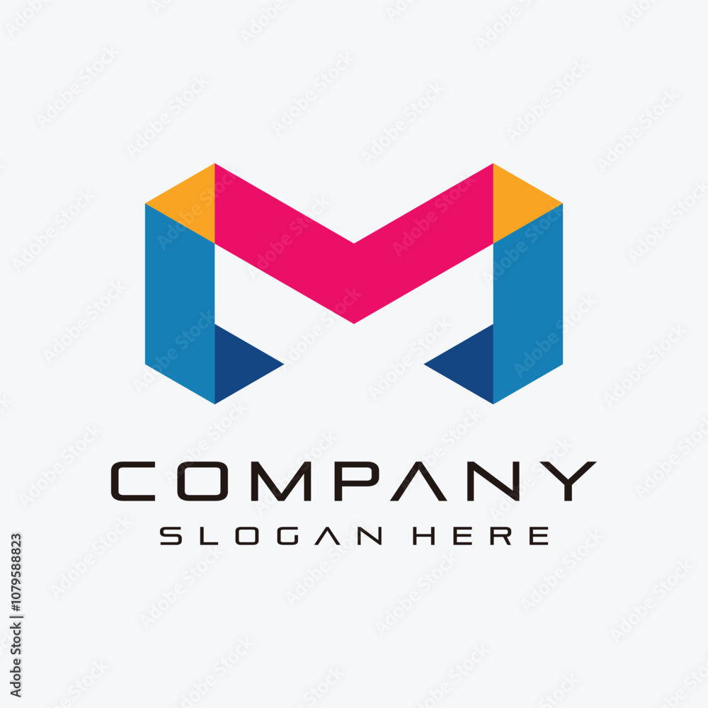 letter M tech logo design element vector template letter M tech logo design element vector template