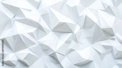 Abstract white geometric background with a textured, polygonal surface.