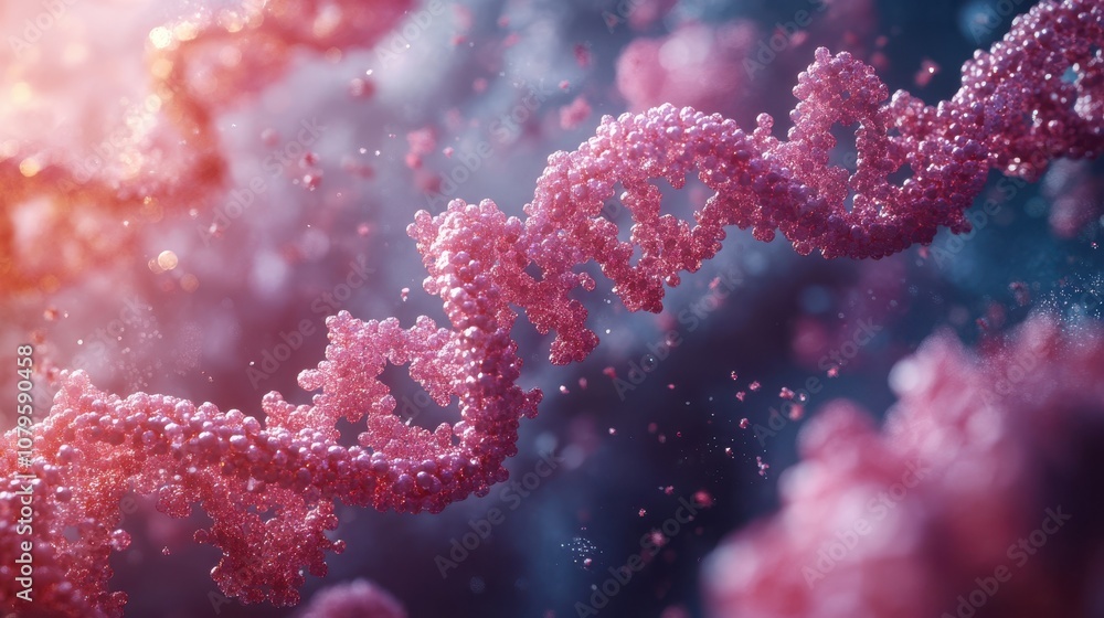 Fototapeta premium loop animation of dna and protein with biological concept 3d rendering