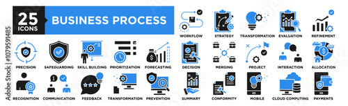 Business Process icon collection set. Containing design business, process, concept, management, technology, system	