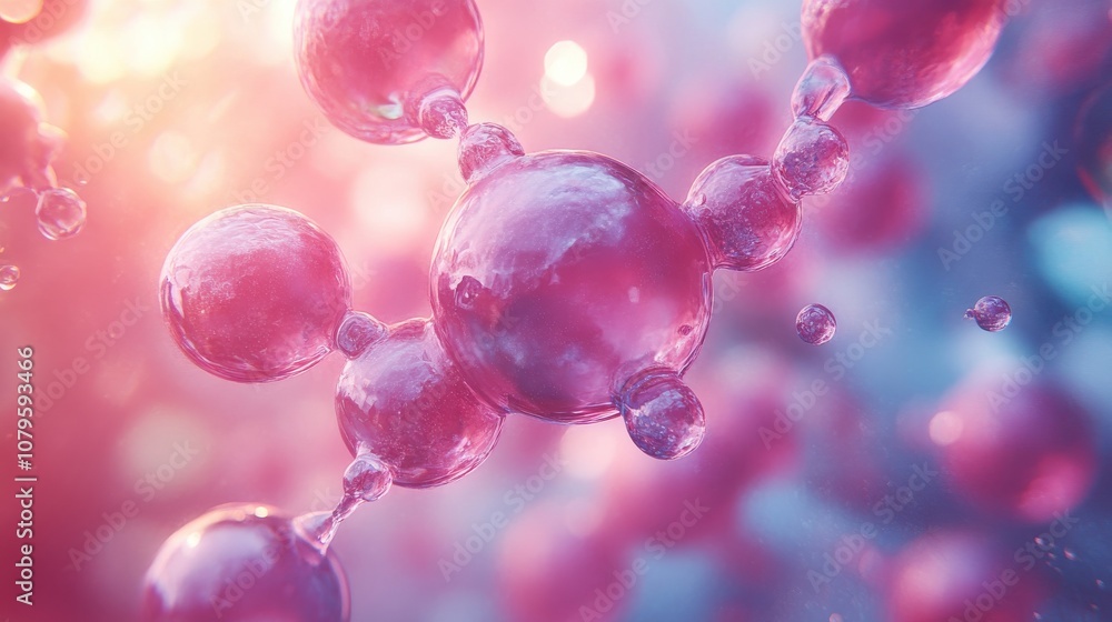 molecule and flowing water liquid 3d rendering molecule and flowing water liquid 3d rendering