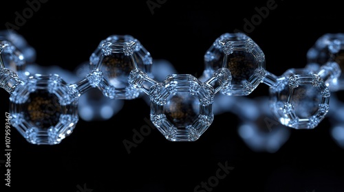 Fototapeta Naklejka Na Ścianę i Meble -  molecule structure with hexagonal shape 3d rendering