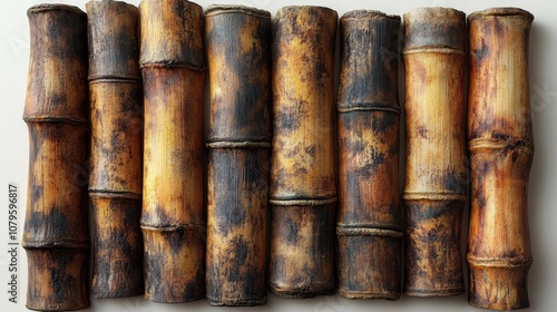 Fototapeta Naklejka Na Ścianę i Meble -  retro chinese acient bamboo slip with alpha channel 3d rendering