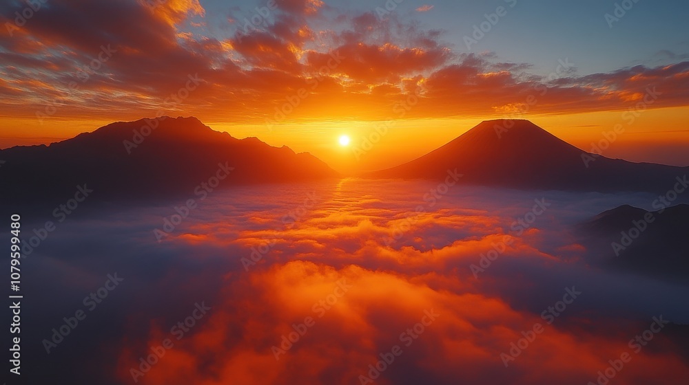 Fototapeta premium the sunrise of the bromo volcano