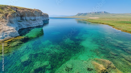 the green saline lake natural lake background photo