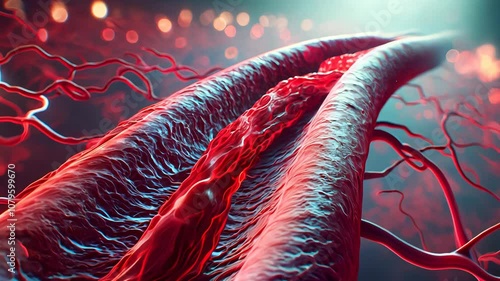 Close-up of blood flowing through a vein