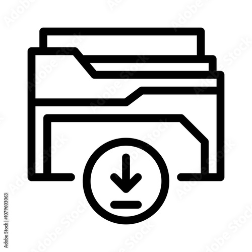 FTP Download line icon