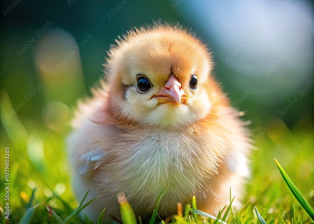 Adorable Brahma Chick Hatchling - Aerial View Adorable Brahma Chick Hatchling - Aerial View