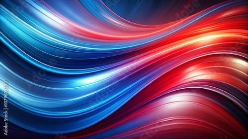 A mesmerizing interplay of vibrant blue and red hues, swirling in a dynamic dance of light and shadow, creating a captivating abstract visual experience.