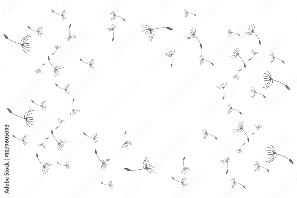 Fototapeta premium Dandelion Logo, Vector Plant Dandelion flower, Design Icon Template