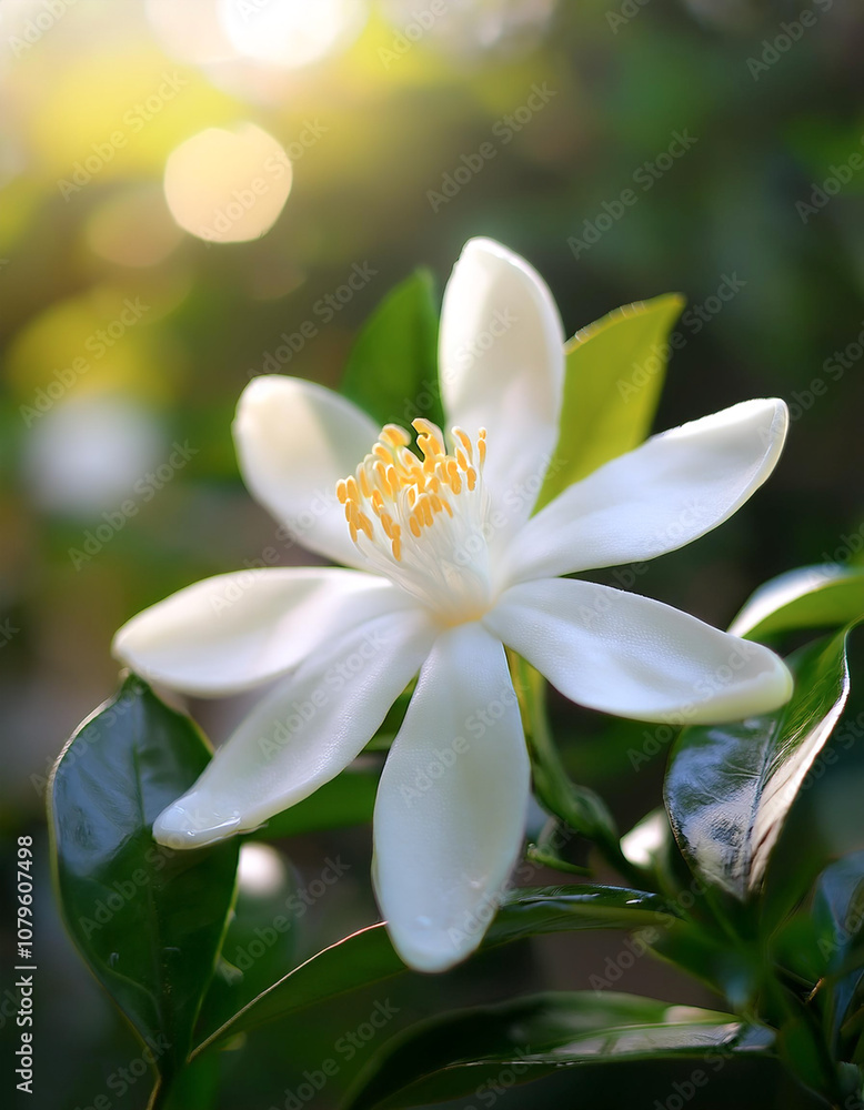Fototapeta premium Fresh A Neroli blossom flower on natural background